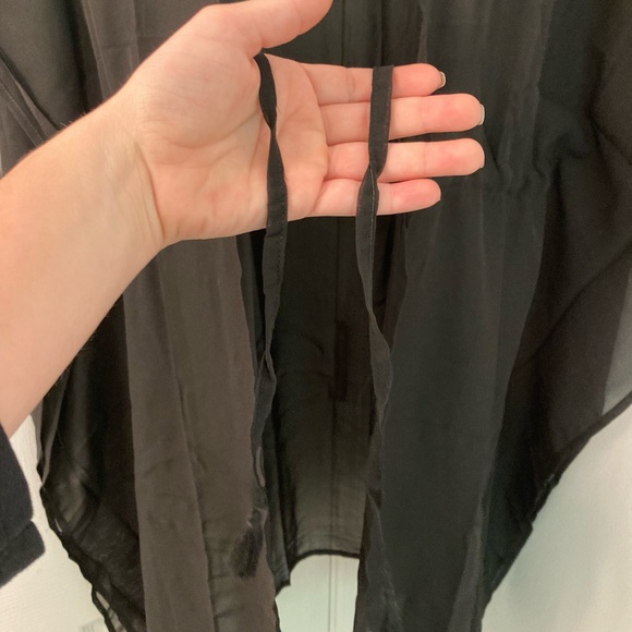 NWT Bon voyage Sheer Black Kimono swim cover size medium - Picture 2 of 4